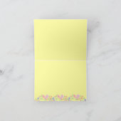 Gele BloemenKroon met Monogram Notitiekaartje (Binnen)