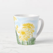 Gele bloemenmok latte mok (Rechterhoek)