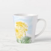 Gele bloemenmok latte mok (Rechts)