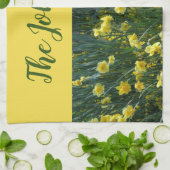 Gele bloemennarcissen theedoek (Gevouwen)