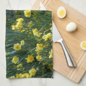 Gele bloemennarcissen theedoek (Quarter Fold)