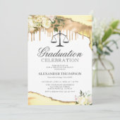 Gele bloemenschool afstudeerfeest kaart (Staand voorkant)