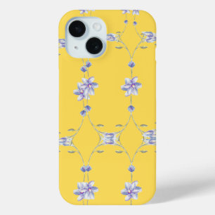 Gele bloementelefoonhoesje iPhone 15 case
