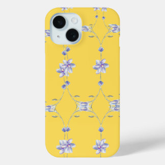 Gele bloementelefoonhoesje iPhone 15 case