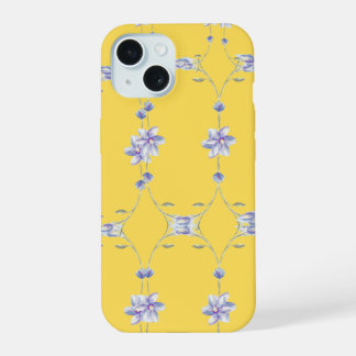 Gele bloementelefoonhoesje iPhone 15 case