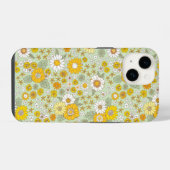 Gele bloementuinpatroon iPhone hoesje (Achterkant horizontaal)
