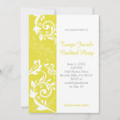 gele bloemenuitnodiging kaart (Voorkant)