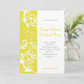 gele bloemenuitnodiging kaart (Staand voorkant)