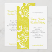 gele bloemenuitnodiging kaart (Voorkant / Achterkant)