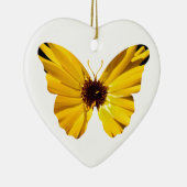 Gele bloemenvlietsilhouet keramisch ornament (Rechts)