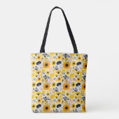 Gele bloemetas tote bag (Achterkant)