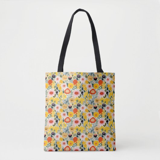 Gele bloemetas tote bag (Voorkant)