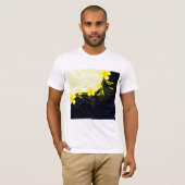 Gele bloemige achtergrond Mannen T-shirt (Voorkant volledig)