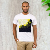 Gele bloemige achtergrond Mannen T-shirt