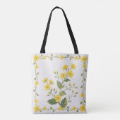 Gele bloemige leuke tuinvloeien tote bag (Achterkant)
