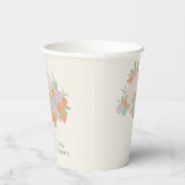 Gele bloemige paraplu kleurrijk Baby shower Papieren Bekers (Rechts)