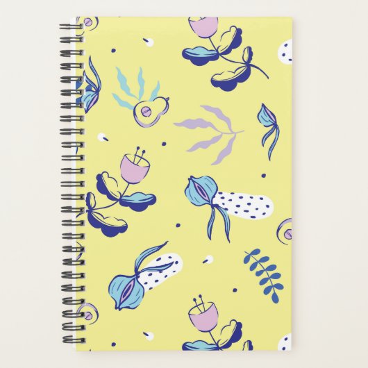 Gele Bloemige Patroon Planner (Voorkant)