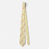 Gele bloemige polka dot das (Voorkant)