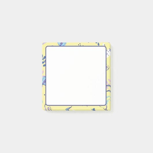 Gele bloemige Post-it-notitieblokken voor elke dag Post-it® Notes (Voorkant)