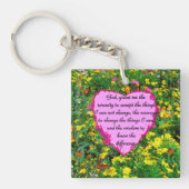 GELE BLOEMIGE SERENITEIT GEBEDSFOTO SLEUTELHANGER (Voorkant)