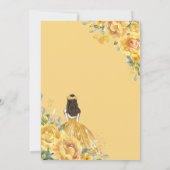 Gele bloemige Sweet 16 verjaardag prinses kroon Kaart (Achterkant)