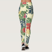 Gele Bloemige Tropische Leggings (Achterkant)