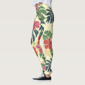 Gele Bloemige Tropische Leggings (Links)