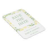 Gele Bloemige Watercolor Save the Date Magneet (Rechterzijde)