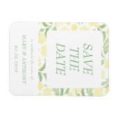 Gele Bloemige Waterverf Save the Date Magneet (Horizontaal)