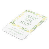 Gele Bloemige Waterverf Save the Date Magneet (Linkerzijde)