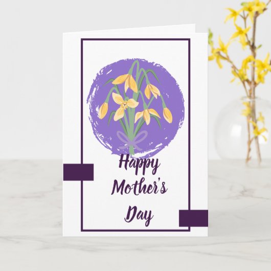 Gele bloemige Zalige Moederdag kaart (Gele Bloem)