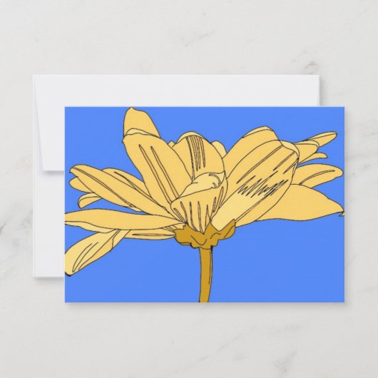 Gele bloemkaart bedankkaart (Voorkant)