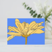 Gele bloemkaart bedankkaart (Staand voorkant)