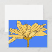 Gele bloemkaart bedankkaart (Voorkant / Achterkant)