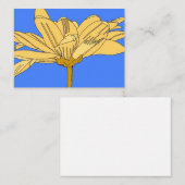 Gele bloemkaart notitiekaartje (Voorkant / Achterkant)