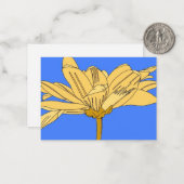 Gele bloemkaart notitiekaartje (Voorkant / Achterkant in situ)