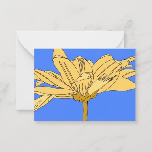 Gele bloemkaart notitiekaartje (Voorkant)