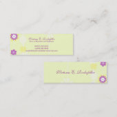 Gele bloemkaarten contactkaartje (Voorkant / Achterkant)