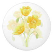 Gele bloemkeramische knop (Voorkant)