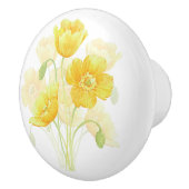 Gele bloemkeramische knop (Rechts)