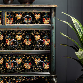 Gele Bloemkevers Zwart Art Deco Craft Tissuepapier