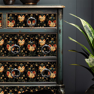 Gele Bloemkevers Zwart Art Deco Craft Tissuepapier