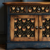 Gele Bloemkevers Zwart Art Deco Craft Tissuepapier