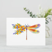 gele bloemlibel aankondiging (Staand voorkant)