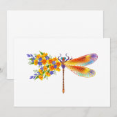 gele bloemlibel aankondiging (Voorkant / Achterkant)