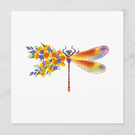 gele bloemlibel advieskaart (Voorkant)