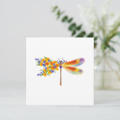 gele bloemlibel advieskaart (Staand voorkant)
