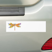 gele bloemlibel bumpersticker (Op auto)