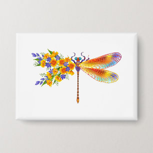 gele bloemlibel button