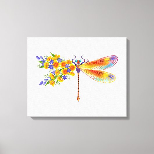 gele bloemlibel canvas afdruk (Voorkant)